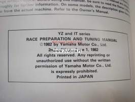 Yamaha race preparation and tuning manual -säätö- ja viritysohjekirja englanniksi