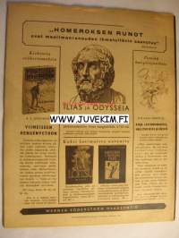 Suomen Kuvalehti 1942 nr 48, 28.11.1942.  Piirtäjät TK O. Siimes ja TK P. Söderström (lentokoneet ja lentäjät), viininkorjuussa Tokajvuorten rinteellä.