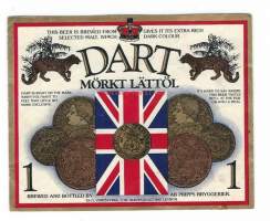 Dart lättöl  -  olutetiketti