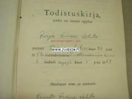 Pirjo Liisa Lehto Todistuskirja Turun kaupungin kansakoulut