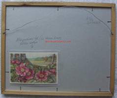 Alfred Scheack,   Unikoita   alkuperäismaalaus, postikortin originaali,   kehystetty koko 35x28 cm, kuvakoko 20x13 cm sign , mukana maalauksest tehty postikortti