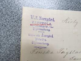 W.E. Norrgård, Sastmola, Risby, Björneborg, 4.1.1900 -asiakirja