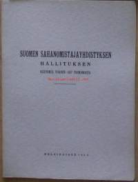 Suomen Sahanomistajayhdistyksen hallituksen  -  vuosikertomus 1937