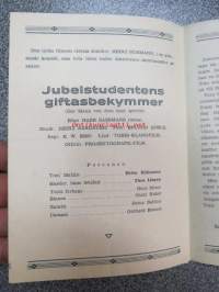 Juupeliylioppilaan naimahuolet - Jubelstudentes giftabekymmer, ohjaus E.W. Emo, pääosissa Heinz Rühmann, Theo Lingen, Hans Moser, Gusti Huber ym. -elokuvan