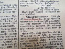 Sanomia Turusta 1873 nr 43, ilmestynyt 24.10.1873, sis. mm. seur. artikkelit / jutut / ilmoitukset; Kuollut laivanperämies Julius Theodor Ölander - nukkui