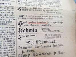 Sanomia Turusta 1873 nr 43, ilmestynyt 24.10.1873, sis. mm. seur. artikkelit / jutut / ilmoitukset; Kuollut laivanperämies Julius Theodor Ölander - nukkui