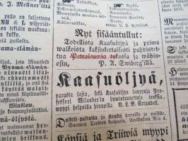 Sanomia Turusta 1873 nr 43, ilmestynyt 24.10.1873, sis. mm. seur. artikkelit / jutut / ilmoitukset; Kuollut laivanperämies Julius Theodor Ölander - nukkui