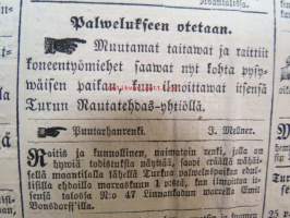 Sanomia Turusta 1873 nr 43, ilmestynyt 24.10.1873, sis. mm. seur. artikkelit / jutut / ilmoitukset; Kuollut laivanperämies Julius Theodor Ölander - nukkui