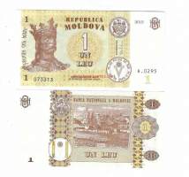 Moldova 1 Leu 2015 - seteli / Moldova  on sisämaavaltio Itä-Euroopassa. Se sijaitsee  Romanian ja Ukrainan välissä. Maan pinta-ala on 33 851 neliökilometriä