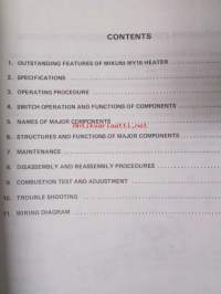 Mikuni Heater MY 16 - käyttöohjekirja (suomenkielinen) / Mikuni Heaters MY16 Service Manual - huolto-ohjekirja (englanninkielinen) / Mikuni Hot Air Heater MY 16