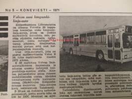 Koneviesti 1971 / 5 sis mm.Toyota Crown 2000 van,loppuarvostelu.Hintapalsta,pyörätraktorien takarenkaat.Nauhaanko vai riviin.Yhdistetty kylvö-lannoituskone