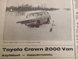 Koneviesti 1971 / 5 sis mm.Toyota Crown 2000 van,loppuarvostelu.Hintapalsta,pyörätraktorien takarenkaat.Nauhaanko vai riviin.Yhdistetty kylvö-lannoituskone