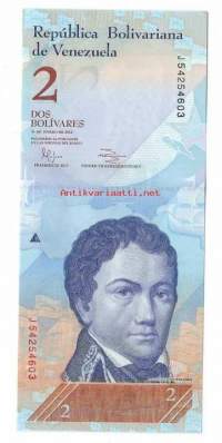 Venezuela 2 Bolivares 2012 -   seteli