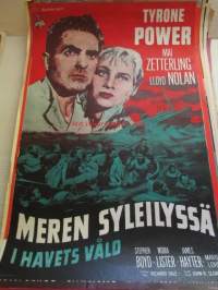 Meren syleilyssä - I havets våld pääosissa Tyrone Power, Mai Zetterling, Lloyd Nolan, Stephen Boyd, Moira Lister, James Hayter, Marie Lohr, ohjaus Richard Sale