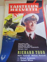 Taistelun helvetti - Spärreld på yangtse-floden, pääosissa Richard Todd, Akim Tamiroff, William Hartnell, ohjaus Michel Andersson - elokuvajuliste