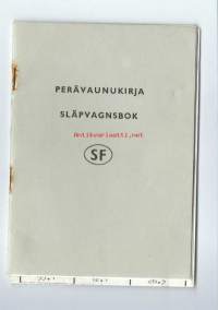 Perävaunukirja  liitteineen -  rekisteriote 1986