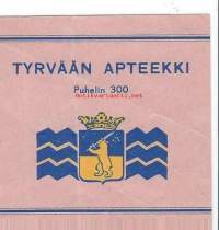 Tyrvään  Apteekki  Leo Rautiala -     resepti signatuuri  1956