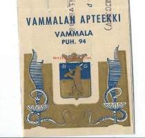 Vammalan  Apteekki  Vammala -     resepti signatuuri  1950