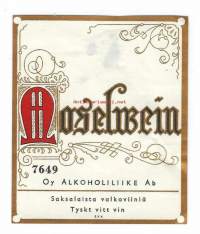 Moselwein 7649, Saksalaista valkoviiniä  viinietiketti  - viinaetiketti