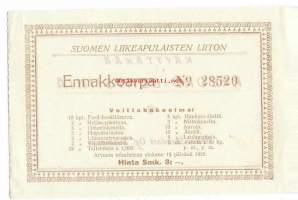 Suomen Liikeapulaisten Liiton  ennakkoarpa  1926