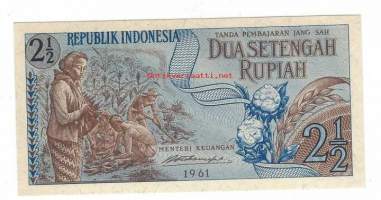 Indonesia  2,5 Rupiah  1961 seteli