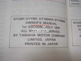 Yamaha DT125 / DT175F / DT125MX / DT175MX -käyttöohjekirja 