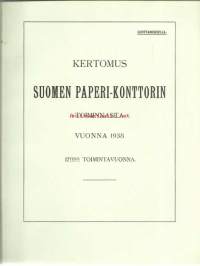 Kertomus Suomen Paperi-Konttorin toiminnast vuonna 1938-vuosikertomus