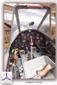 Ilmailupostikortti, lentokonepostikortti - Ohjaamokuva Fokker D.XXI.  Kulkematon, uusi **. (Ilmailu, lentokoneet)