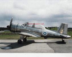 Ilmailupostikortti, lentokonepostikortti - Valmet Vihuri II.  Käytetty Suomessa 1951-59.  Kulkematon, uusi **. (Ilmailu, lentokoneet)