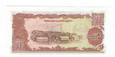 Laos  20  Kip 1979   seteli / Laosin demokraattinen kansantasavalta eli Laos on 6,8 miljoonan asukkaan sisämaavaltio Kaakkois-Aasiassa. Sen rajanaapureita ovat