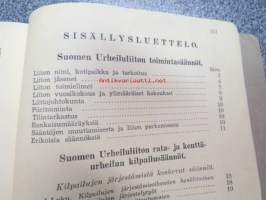 Toimintasäännöt, rata- ja kenttäurheilun kilpailusäännöt, SVUL:n yleiset kilpailusäännöt sekä suunnistamiskilpailujen säännöt