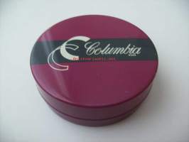 Columbia  värinauha  rasia 6x2,5 cm peltiä tyhjä  tuotepakkaus
