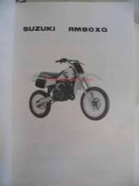 Suzuki RM80XG (RC12A) 1985-10 parts Catalogue varaosaluettelo