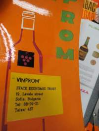 Vinprom - State Economic Trust, Bulgaria, bulgarialaisten alkoholijuomien vientiorganisaation kartta ja tuotekuvasto