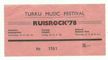 Ruisrock 1978 - pääsylippu
