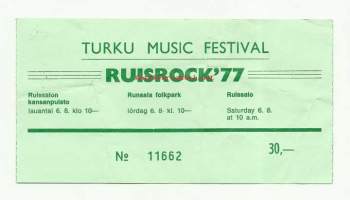 Ruisrock 1977 - pääsylippu