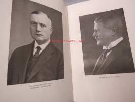 Finska Pappersbruksföreningen 1918-1928 -kokonahkakantinen lahjasidos
