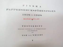 Finska Pappersbruksföreningen 1918-1928 -kokonahkakantinen lahjasidos