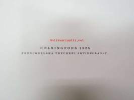 Finska Pappersbruksföreningen 1918-1928 -kokonahkakantinen lahjasidos