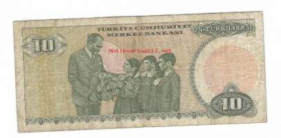 Turkki  10 Lira 1970 (1979) -  seteli