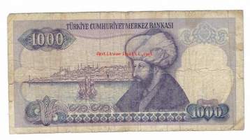 Turkki  1000 Lira 1970 (1986) -  seteli