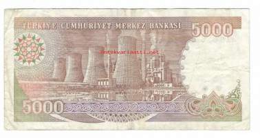 Turkki  5000 Lira 1970 (1990) -  seteli