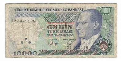 Turkki  10 000 Lira 1970 (1982) -  seteli