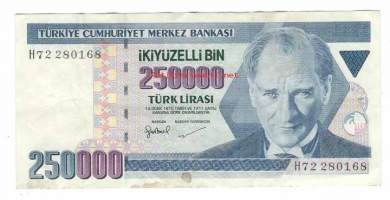 Turkki  250 000 Lira 1970 (1998) -  seteli