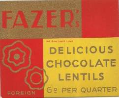 Fazer&amp;#347; Delicious Chocolate - tuote-etiketti makeiskääre