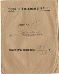 Kuusjoen Osuusmeijeri maitotilipussi -    firmakuori