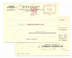 Kymmene Ab Kuusankoski  -    firmakortti 1938