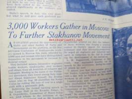 Moscow News, 21.11.1935 - weekly edition of Moscow Daily News -propagandistinen, englanninkielinen sanomalehti