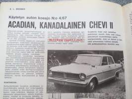Auto ja Liikenne 1967 nr 8, sis. mm. seur. artikkelit / kuvat / mainokset; Elite farmari 426, Valkeakosken liikennepuisto, Hankimme hyötyauton, Runon ja Rajan tie,