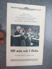 100 miestä ja yksi tyttö - 100 män och 1 flicka, ohjaus Henry Koster, pääosissa Deanna Durbin, Leopold Stokowski, Adolphe Menjou, Mischa Auer, Alice Brady,